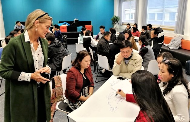 Teachers group work on mapping the learning ecosystem